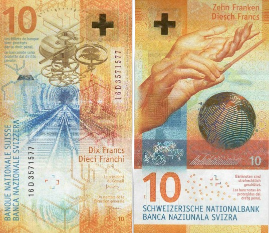 Prop Money Swiss Franc 10 Note - Australian Prop Money For Film & TV